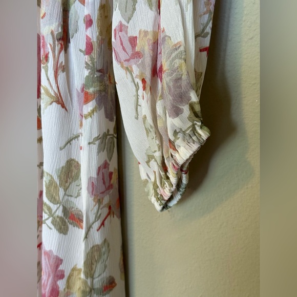 The Kooples Pink Floral Silk Ruffle Maxi Dress Luxury New Size 2 Medium $715 - Picture 4 of 12